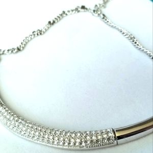 Touchstone crystal white collar necklace